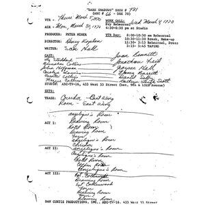 Dark Shadows TV Script Episode #981 First Aired Monday March 30 1970 Reprint!